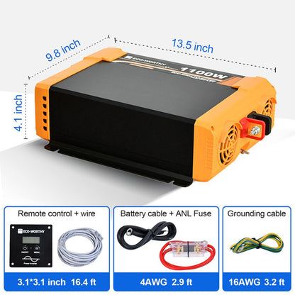1100W Off Grid Pure Sine Wave Inverter 12V to 230V - eco - worthy - uk