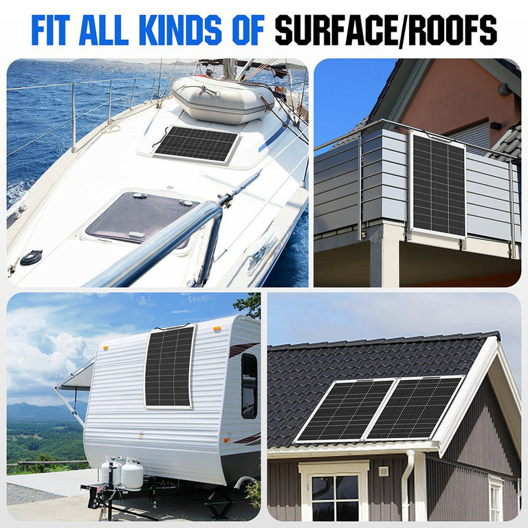 130W 12V Flexible Mono Solar Panel - eco - worthy - uk