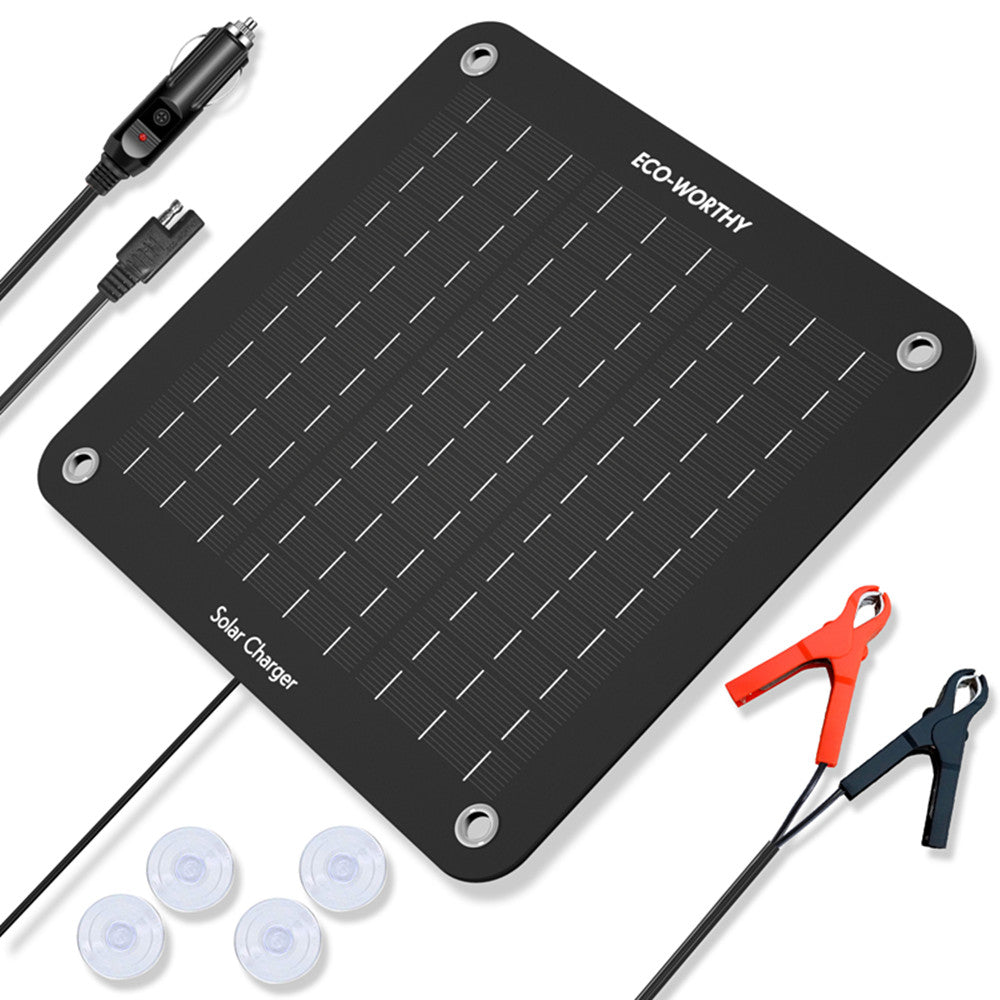10W Portable Solar Trickle Charger 12V Batteries Car & Boat